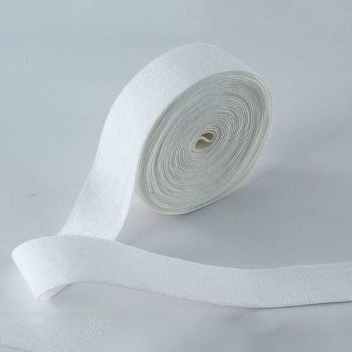 High Tensile Strength Stretchy Plain White Elastic Rubber Tape For Stitching And Designing