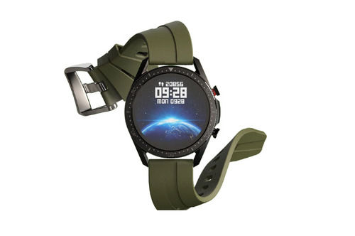 Light Weight Green Color Foxfit Bold Smartwatch With Bluetooth Calling Color Of Band: Black