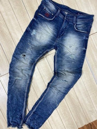 Blue Denim Mens Designer Slim Fit Jeans