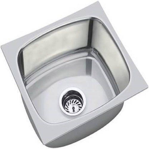 Plain Finishing Silver Square Stainless Steel Kitchen Sink For Commercial Uses  Size: 18 X6 Inch