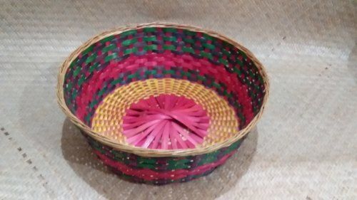 Lightweight And Easy To Carry Bamboo Multicolor Handicraft Storage Baskets 