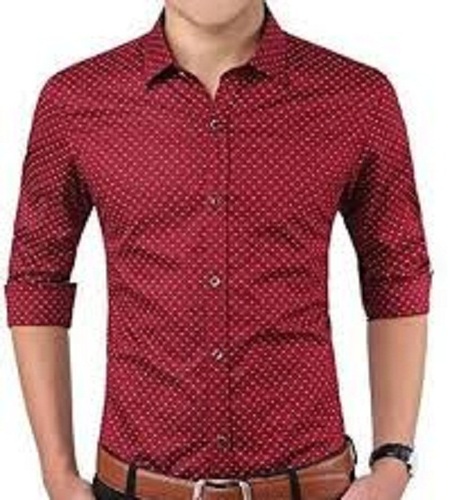 Men Full Sleeves Light Weight And Breathable Soft Cotton Maroon Check Shirt