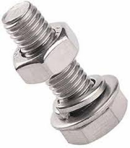 Aluminum Nut Bolt - 12 Size, 20 Inch Length | Silver Color, 22 Head Size, Galvanized Surface, Ideal for Industrial Use