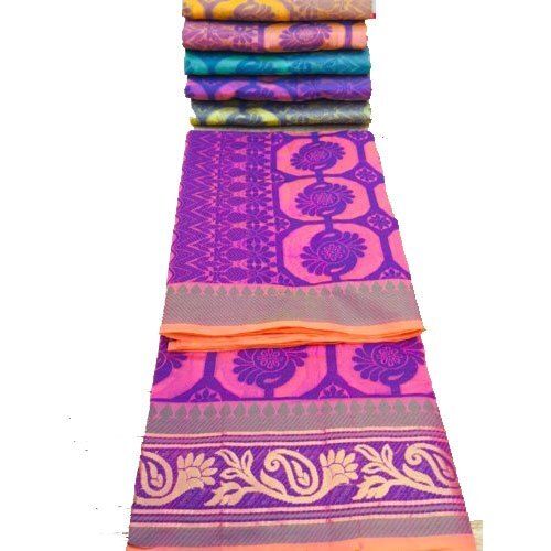 Unstiched Casual Wear Printed Dupion Cotton Silk Ladies Saree