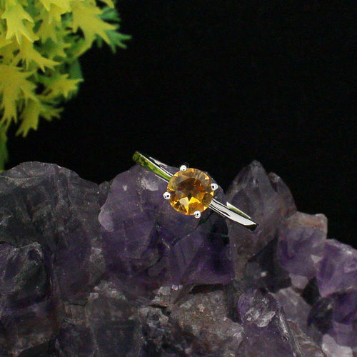 925 Sterling Silver Golden Topaz Ring