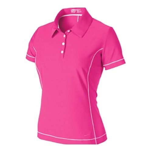 Comfortable And Washable Short Sleeves Plain Pink Polo T Shirt For Ladies Age Group: 18-45 Years