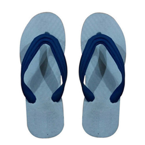 Winter Fashionable Trendy Sky Blue Printed Rubber Mens Slipper For Casual Wear