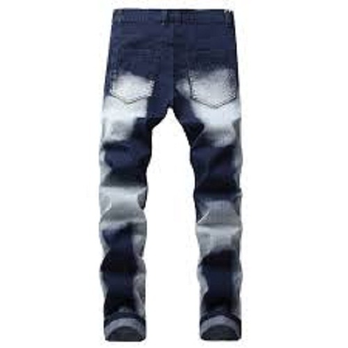 Men's Denim Jeans - Durable Stretchable Skinny Fit, Breathable No Fade Quick Dry Washable in Blue and White