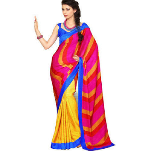 Cotton Silk Women Fancy Lightweight Casual Wear Elegant Look Printed Multicolor Saree