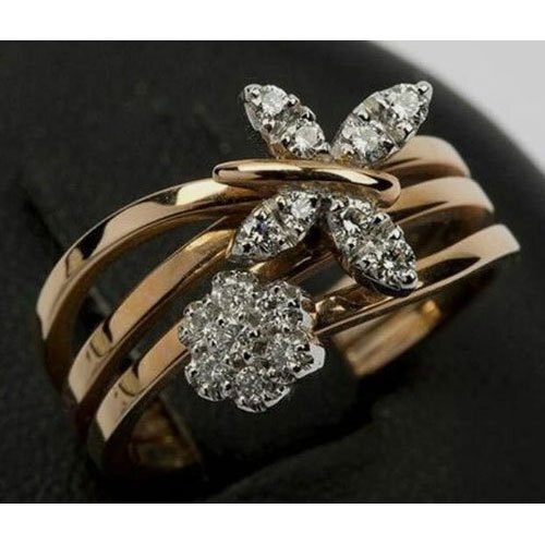 Round Natural Unique Design Ladies Diamond Ring, Weight: 7.09 Grams, Size:  Custom at Rs 66900 in Surat