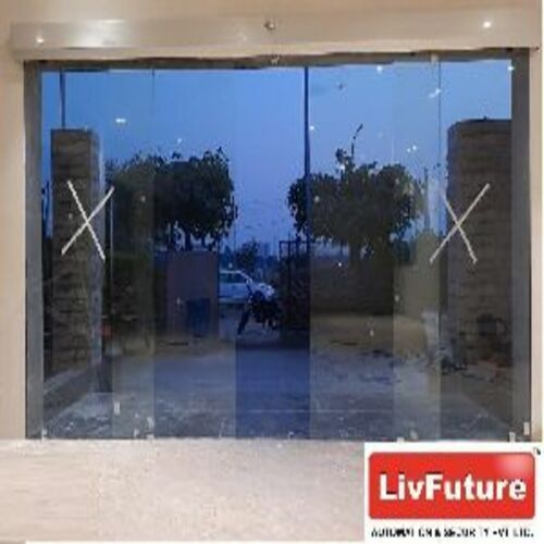 Automatic Air Escaping Sliding Fibric Blue Glass Door