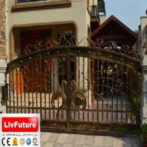 Easily Assembled  Traditional New Design Automatic Sliding Black Swing Gate