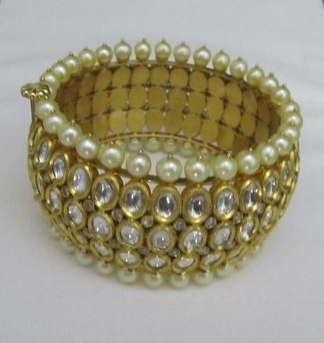 Elegant Look Fashionable Stylish Comfortable Light Weight Traditional Handmade Bangle With White Pearl  Gender: Women