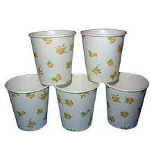Environment Friendly Compostable White Floral Printed Disposable Paper Cup