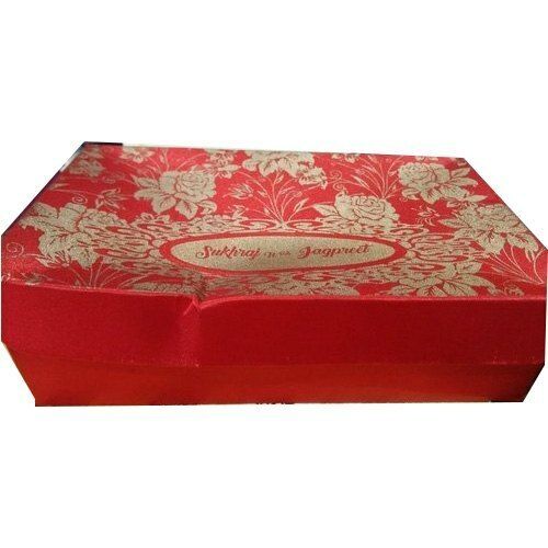 Glossy Lamination Rectangular Cardboard One Pound Red Wedding Sweet Box