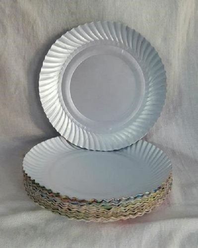 Disposable Light Weight Biodegradable And Eco Friendly Circular White Paper Plates 