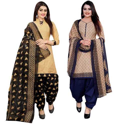 Ladies Printed Cotton Salwar Suit With Dupatta For Casual Wear