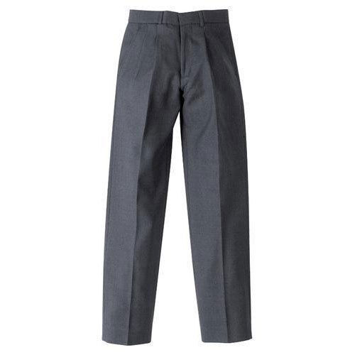 Regular Fit Dark Grey 100% Cotton Plain School Trouser For Boys 