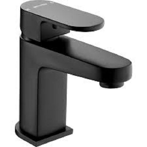 Rust-Resistant Wall-Mounted Brass C.P Single Lever Basin Black Taps