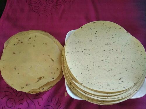 Tasty And Delicious Udad Dal Papad Served With Indian Food Application: Architectural