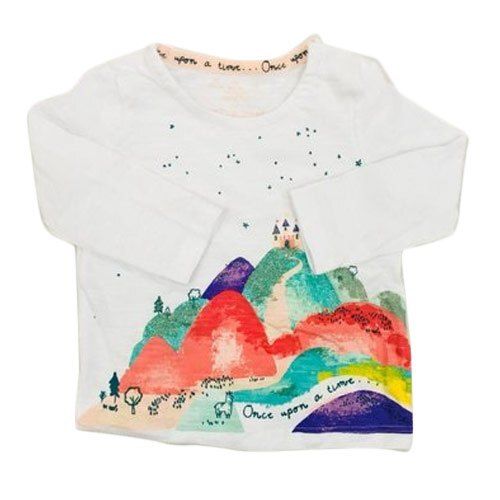 Breathable Skin Friendly Wrinkle Free White Casual Wear Printed Baby T Shirt Age Group: 2 To 4 Yrs