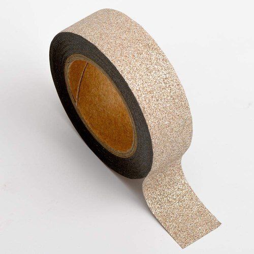 Beige Color Water-Proof Bopp Single-Sided Acrylic Adhesive Glitter Tape Roll, 2Mm Thickness  Length: 25 - 30 Foot (Ft)