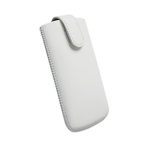 Comfortable And Easy To Handle Simple Design Plain White Leather Mobile Covers - Genuine Leather, 1-Year Warranty, Front & Back Camera Friendly