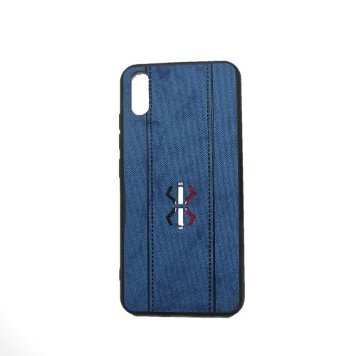 Comfortable And Lite Weight Easy To Handle Rectangular Shape Plain Blue Leather Mobile Pouch - Genuine Leather, Blue Color, Front & Back Camera Access | Secure Locking System, Back Pocket for Convenience