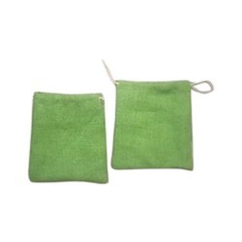 Comfortable Leak Proof Lite Wight Simple Look Easy To Handle Green Cotton Pouch Design: Plain