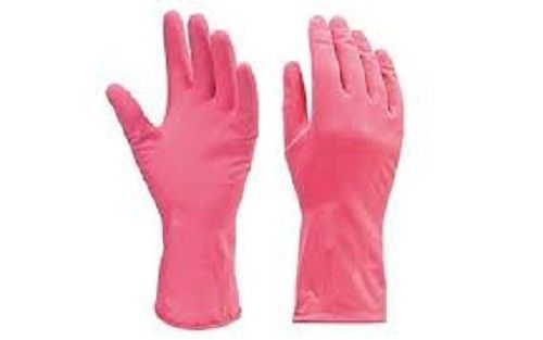 Light Weight Fully Protection And Comfortable Rubber Pink Hand Gloves