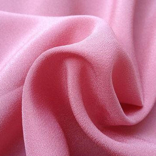 Plain Pink Polyester Crepe Fabric