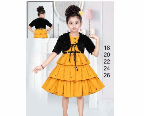 Long Sleeves Cotton Maxi Dress Yellow Printed