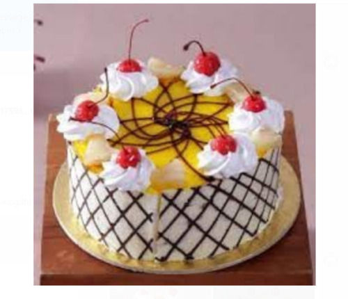 100% Fresh Creamy And Chocolate Flavour Round Birthday Cake Topped With Cherry Fat Contains (%): 20 Grams (G)