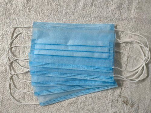 Non Woven Fabric Light Weight Soft Ear Loop Three Ply Blue Surgical Disposable Face Mask