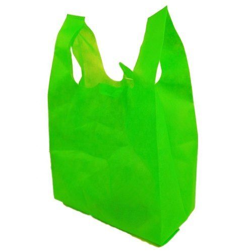 Green Plain Plastic Biodegradable Carry Bags For Grocery