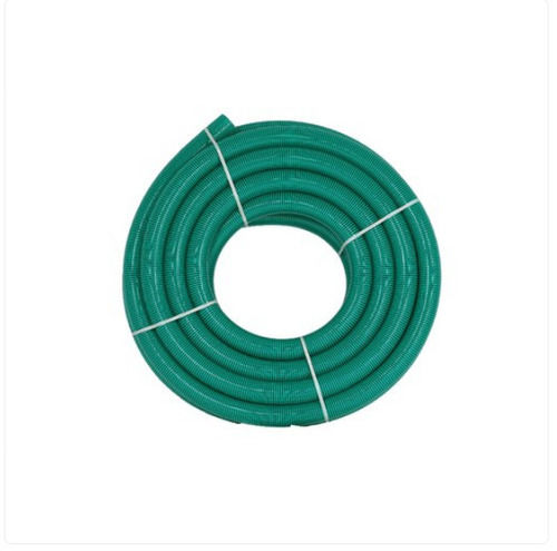 Round Strong Green Pvc Suction Hose Pipe 1.6 Inches Diameter 12 Meter Length