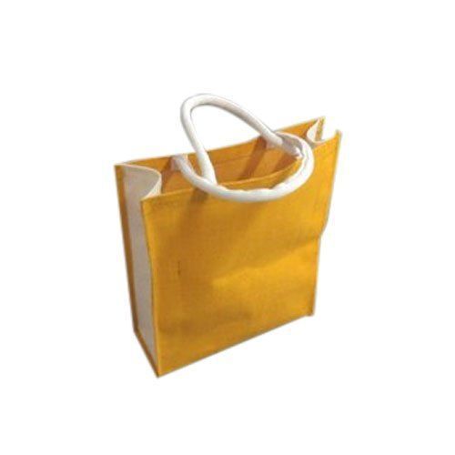 Plain Durable Perfect Size Smooth Waterproof Cottage Yellow Loop Jute Carry Bag 