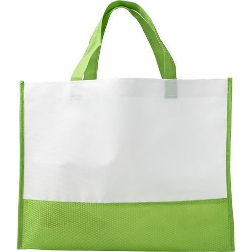 Eco Friendly And Reusable Green And White Non Woven Carry Bag For Shopping  Bag Size: 8 X 10 - 20 X 30 Inches