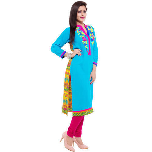 Excellent Soft Fabric And Stylish 3/4 Sleeve Multicolor Fancy Rayon Kurti - Rayon, S/M/L/XL/XXL, Multicolor | Casual, Modern Style, Washable, Lightweight, Plain Pattern
