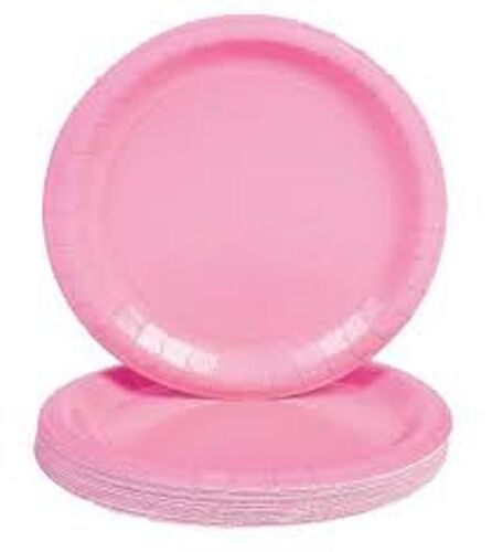 Premium Round Printed Pink Party Paper Disposable Plates 8 Inch, Pack Of 25
