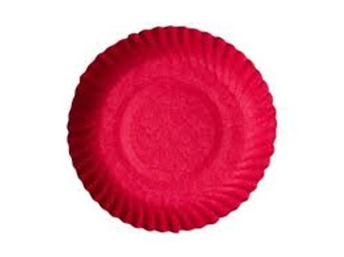 Red Heavy Duty Plain Round Disposable Paper Plate 4 Inch, Pack Of 100
