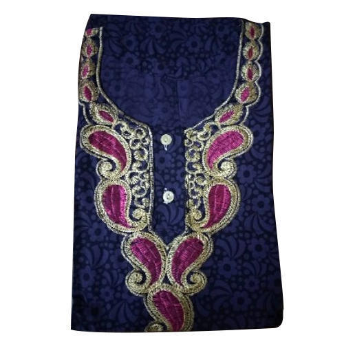 Short Sleeves Fashionable Embroidered Cotton Nighty For Ladies