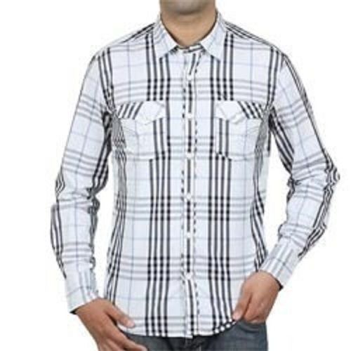 Skin Friendly And Wrinkle Free White Checked Shirt For Mens Casual Wear Age Group: 18 + Above