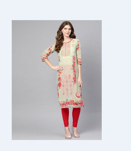 Multicolor Unique Design And Aesthetics Fit Quality And Comfort Womens Printed Kurti