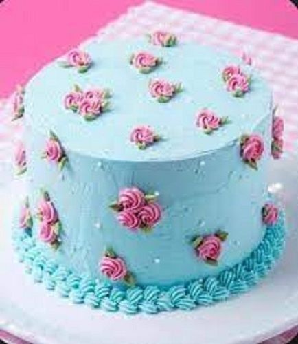 100% Delicious Mouthwatering Tasty Sweet Blue And Pink Cake 