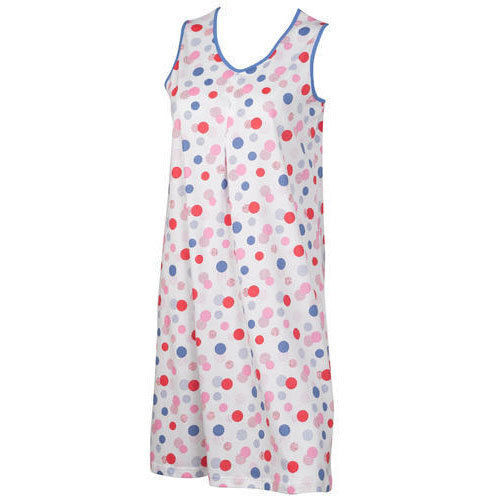 Designer Wear Soft Comfortable Breathable And Stylish Sleeveless Cotton Printed Nighty For Ladies