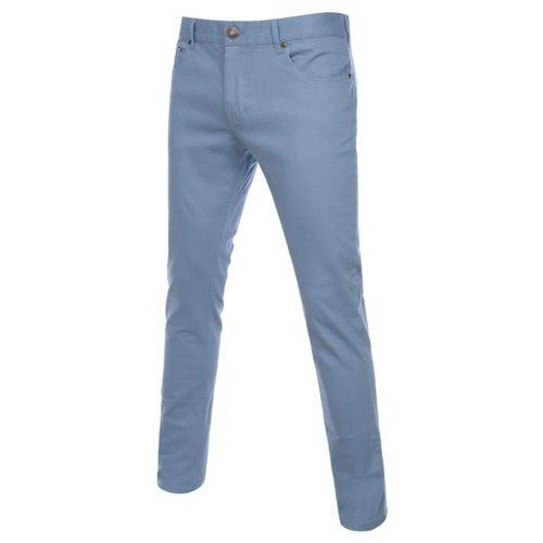 No Fade  Plain Blue Cotton Pant For Men 