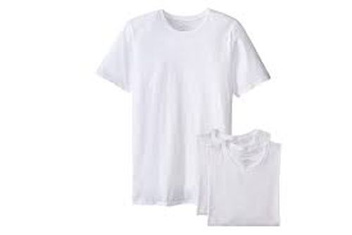 Half Sleeves Round Neck Plain Pattern Boy'S White Cotton T-Shirts For Use In: Industrial