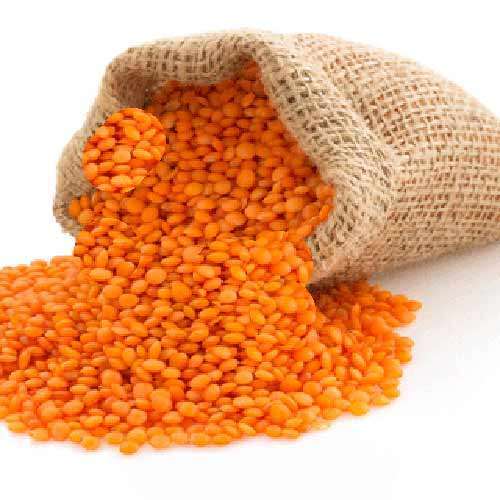 Healthy Round Shape Dried Splited Orange Masoor Dal, Packed In Packets