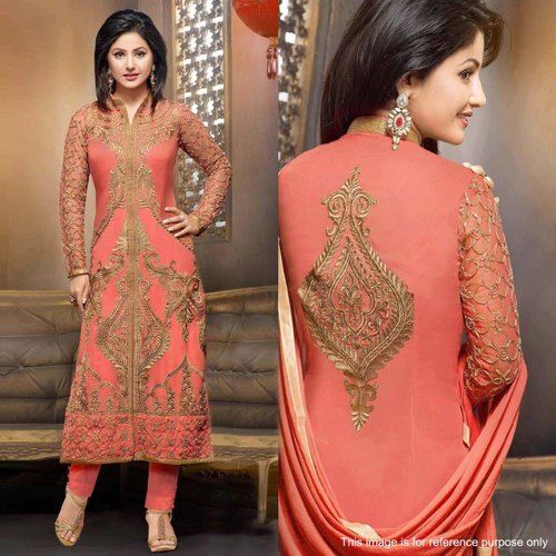 Ladies Readymade Anarkali Embroidered Georgette Suits For Party Wear